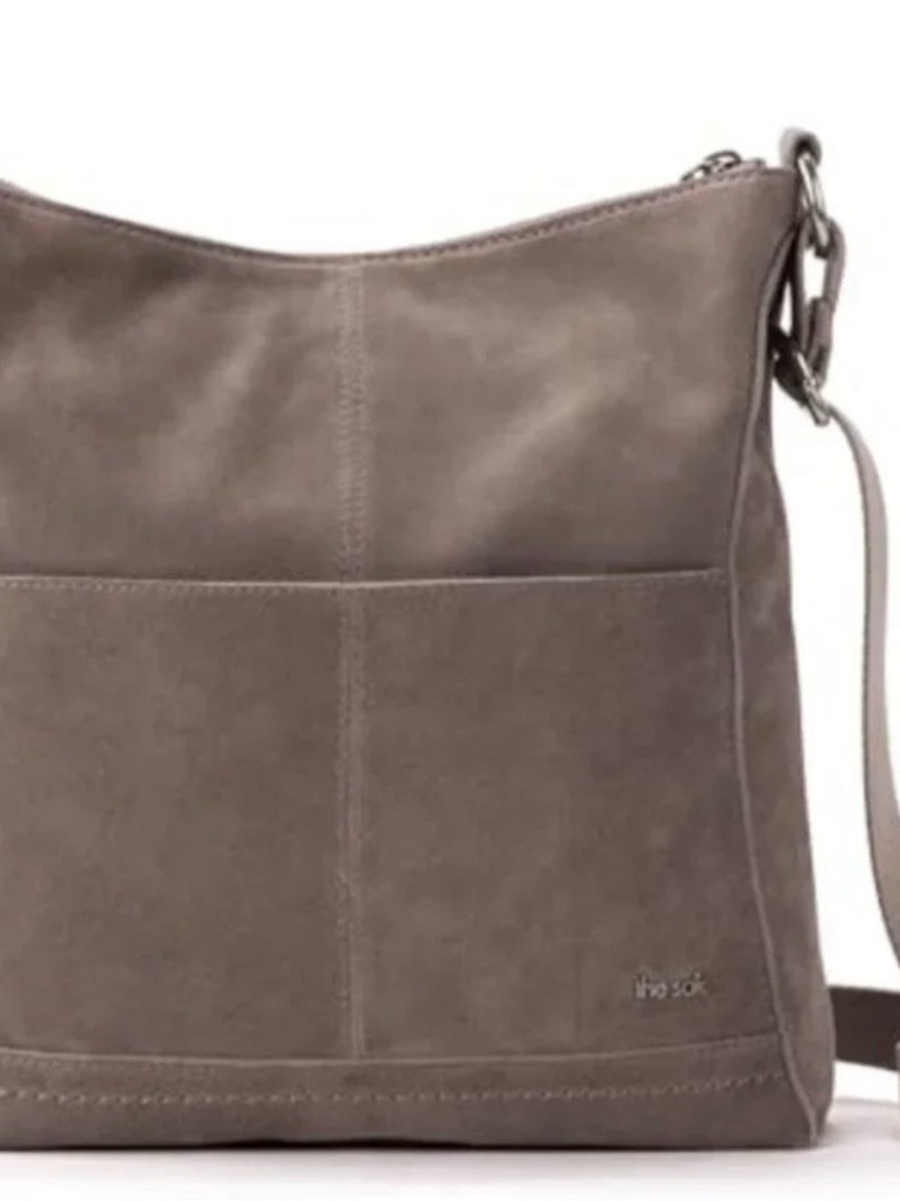 The Sak Taupe Suede Shoulder Bag